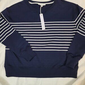 Jane + Delancey Blue and White Long Sleeve Crew Neck Top - NWT